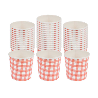 Restpresso 4 oz Picnic Print Paper Coffee Cup - Spiral Wall - 2 1/2" x 2 1/2" x 2 1/4" - 500 count box