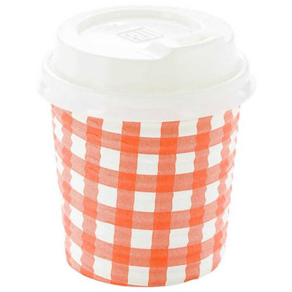 Restpresso 4 oz Picnic Print Paper Coffee Cup - Spiral Wall - 2 1/2" x 2 1/2" x 2 1/4" - 25 count box