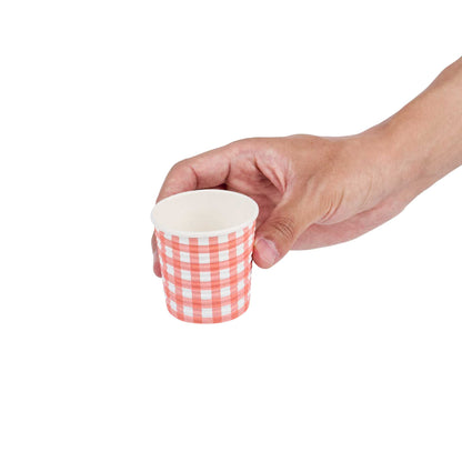 Restpresso 4 oz Picnic Print Paper Coffee Cup - Spiral Wall - 2 1/2" x 2 1/2" x 2 1/4" - 500 count box