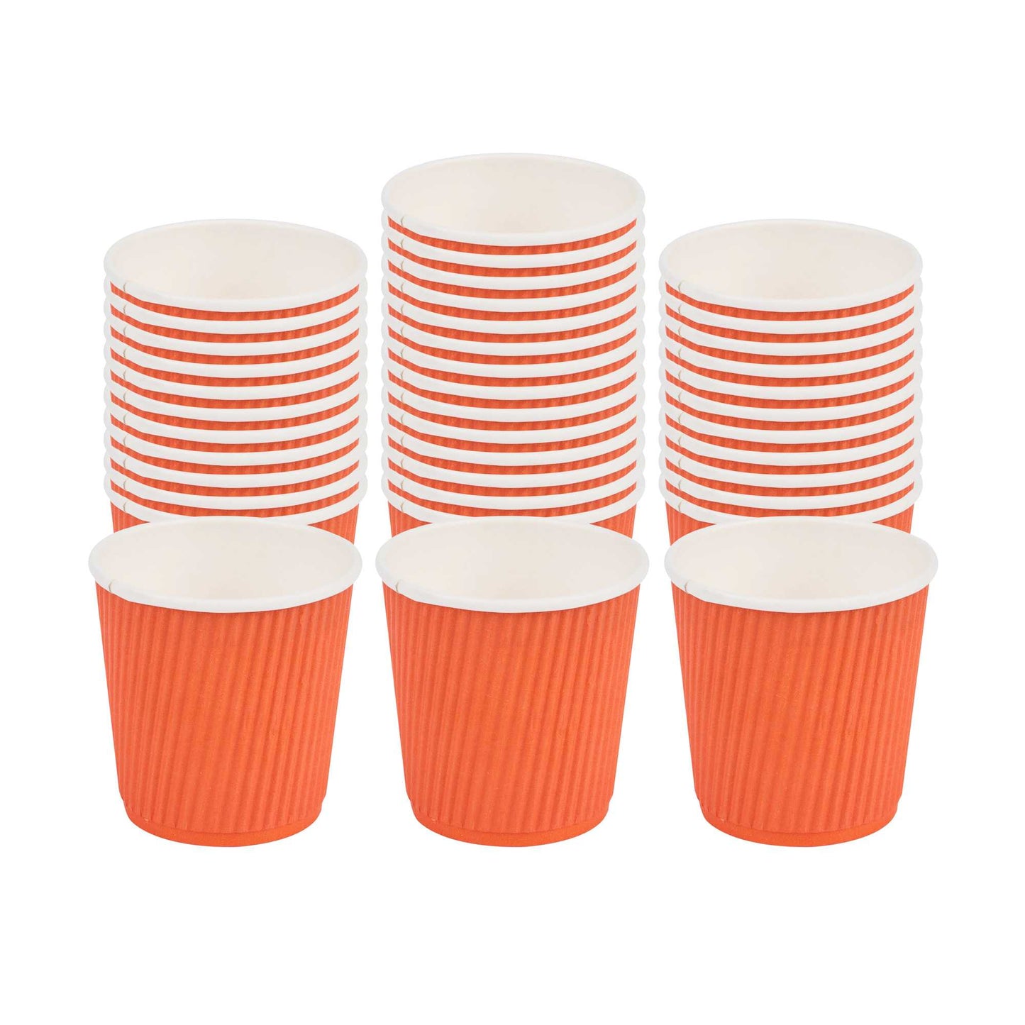 Restpresso 4 oz Tangerine Orange Paper Coffee Cup - Ripple Wall - 2 1/2" x 2 1/2" x 2 1/4" - 25 count box