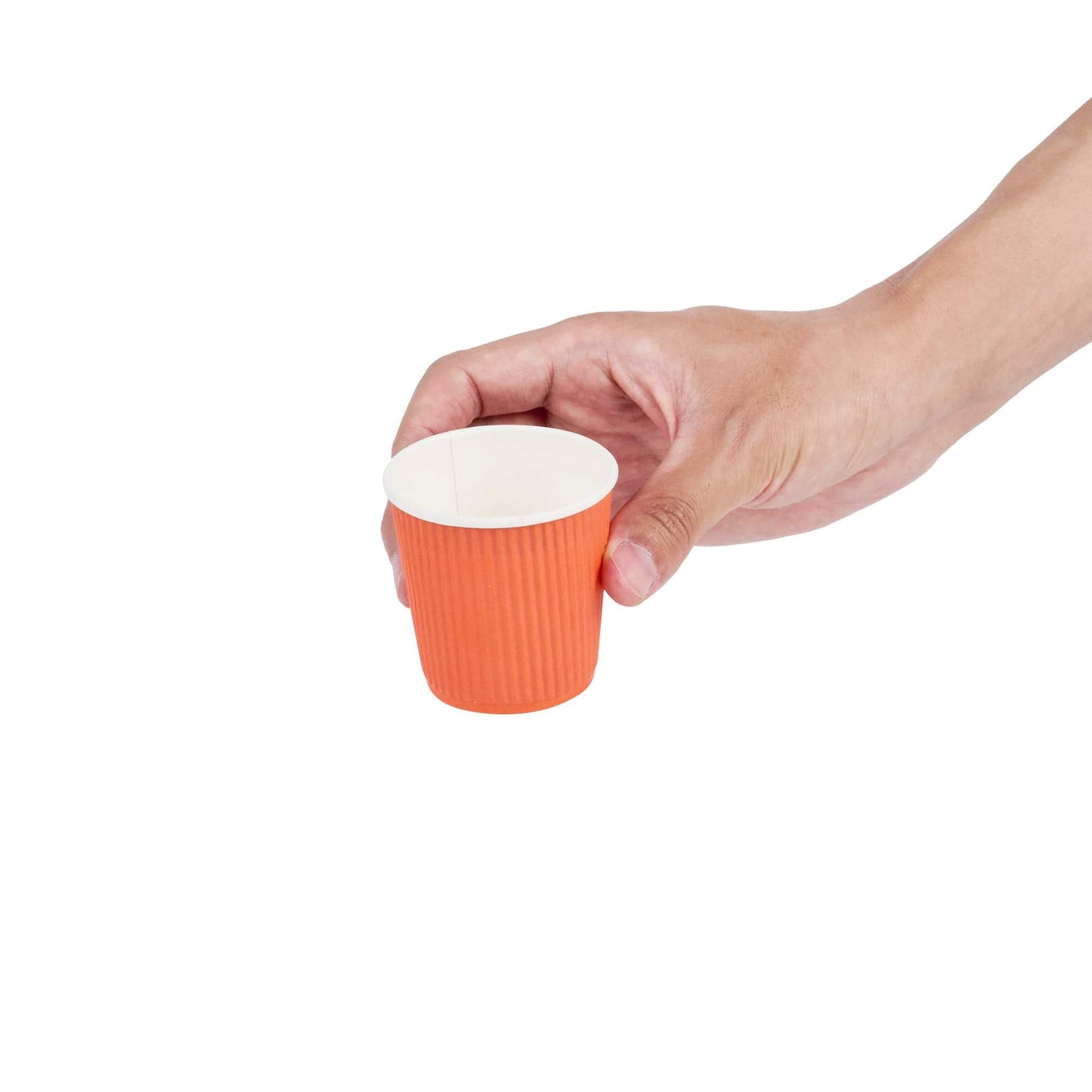 Restpresso 4 oz Tangerine Orange Paper Coffee Cup - Ripple Wall - 2 1/2" x 2 1/2" x 2 1/4" - 25 count box