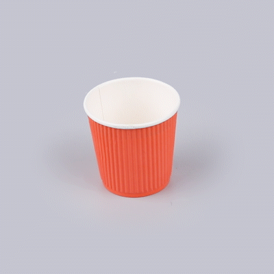 Restpresso 4 oz Tangerine Orange Paper Coffee Cup - Ripple Wall - 2 1/2" x 2 1/2" x 2 1/4" - 25 count box