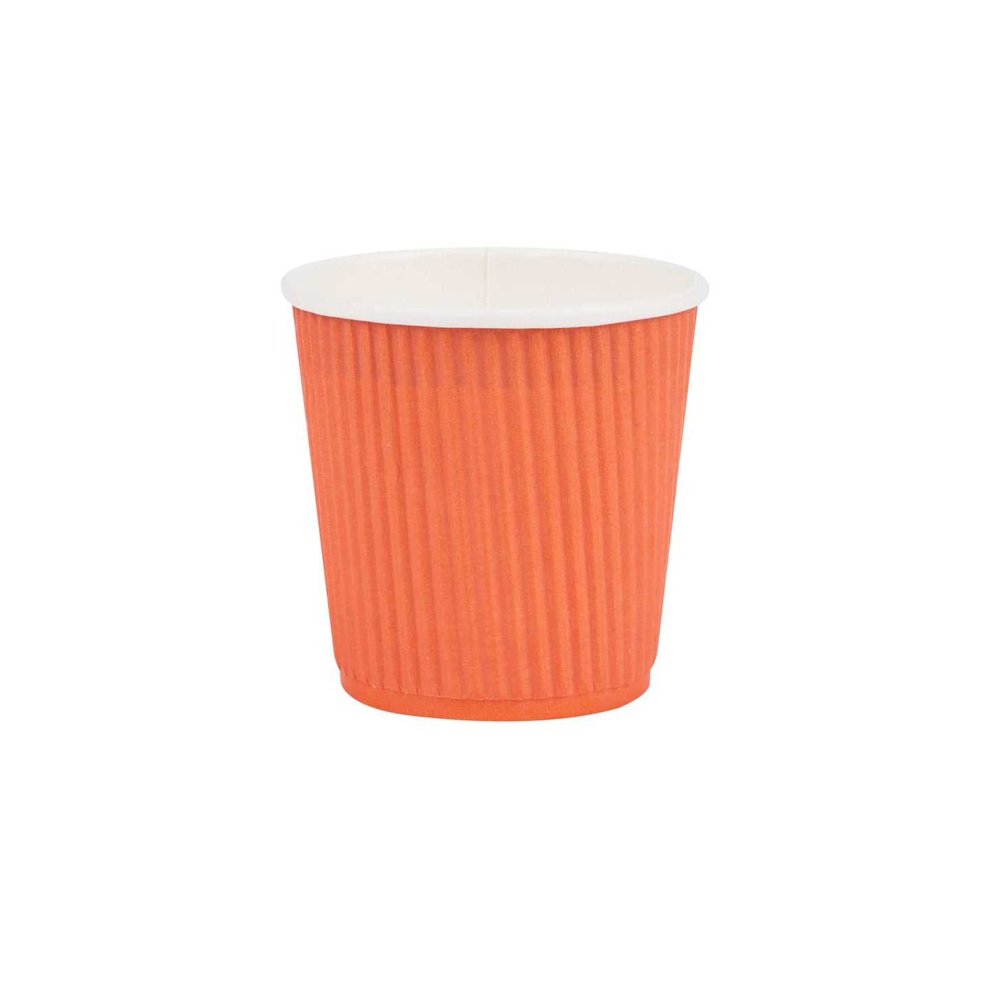 Restpresso 4 oz Tangerine Orange Paper Coffee Cup - Ripple Wall - 2 1/2" x 2 1/2" x 2 1/4" - 25 count box