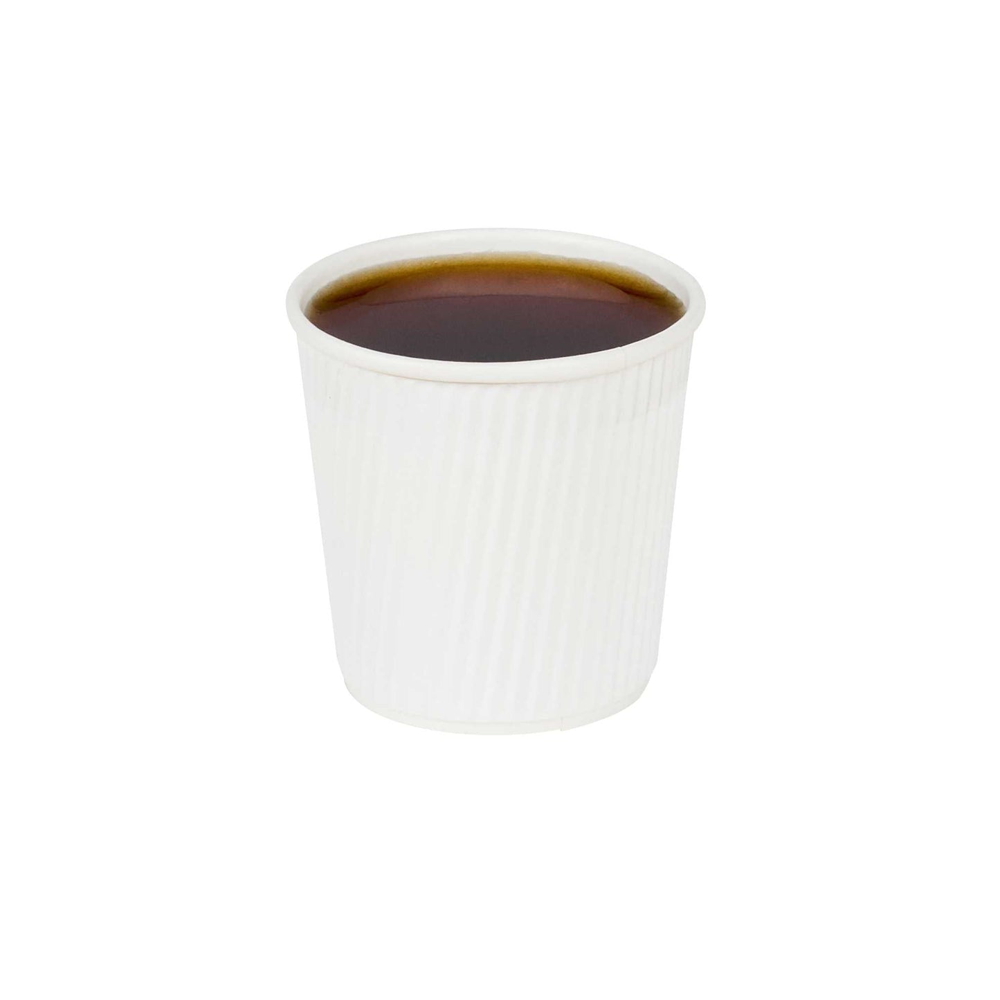 Restpresso 4 oz White Paper Coffee Cup - Ripple Wall - 2 1/2" x 2 1/2" x 2 1/4" - 500 count box