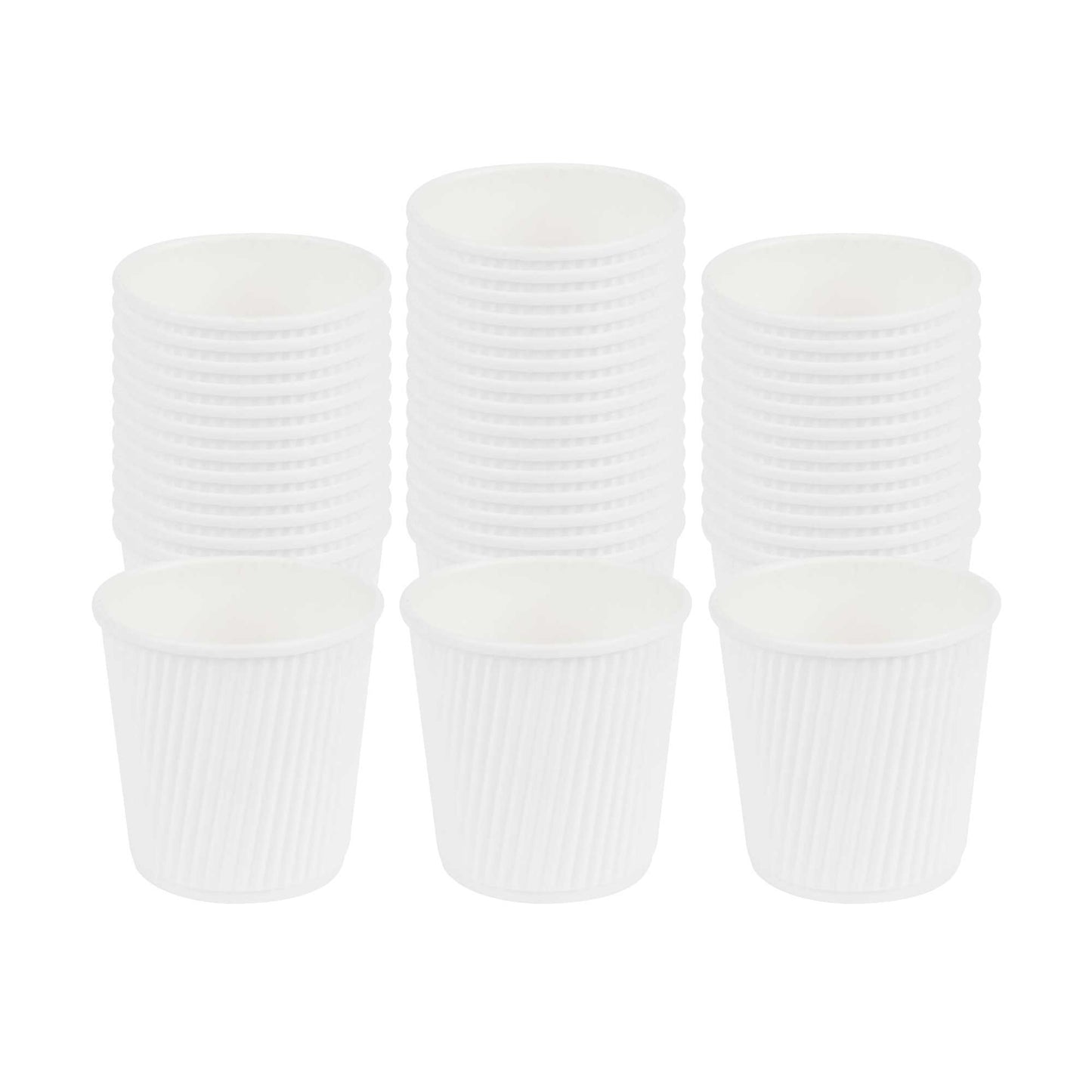 Restpresso 4 oz White Paper Coffee Cup - Ripple Wall - 2 1/2" x 2 1/2" x 2 1/4" - 500 count box