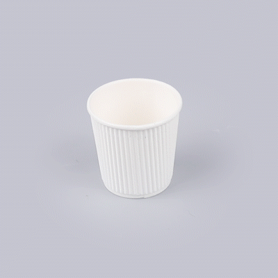 Restpresso 4 oz White Paper Coffee Cup - Ripple Wall - 2 1/2" x 2 1/2" x 2 1/4" - 500 count box