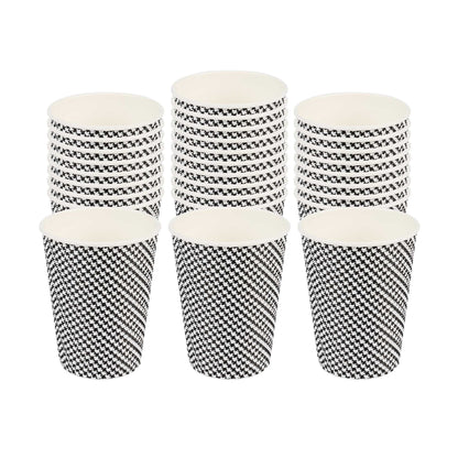 Restpresso 12 oz Houndstooth Paper Coffee Cup - Spiral Wall - 3 1/2" x 3 1/2" x 4 1/4" - 25 count box