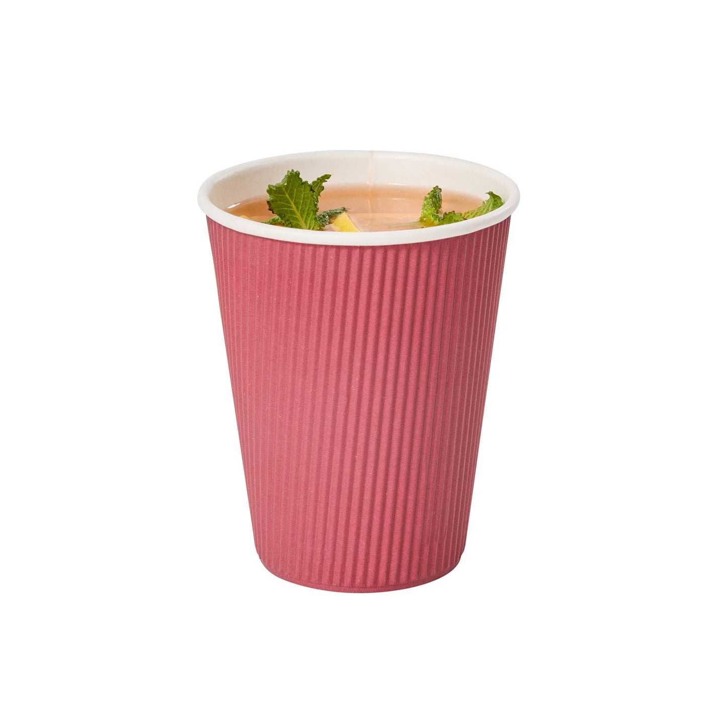 Restpresso 12 oz Crimson Paper Coffee Cup - Ripple Wall - 3 1/2" x 3 1/2" x 4 1/4" - 500 count box