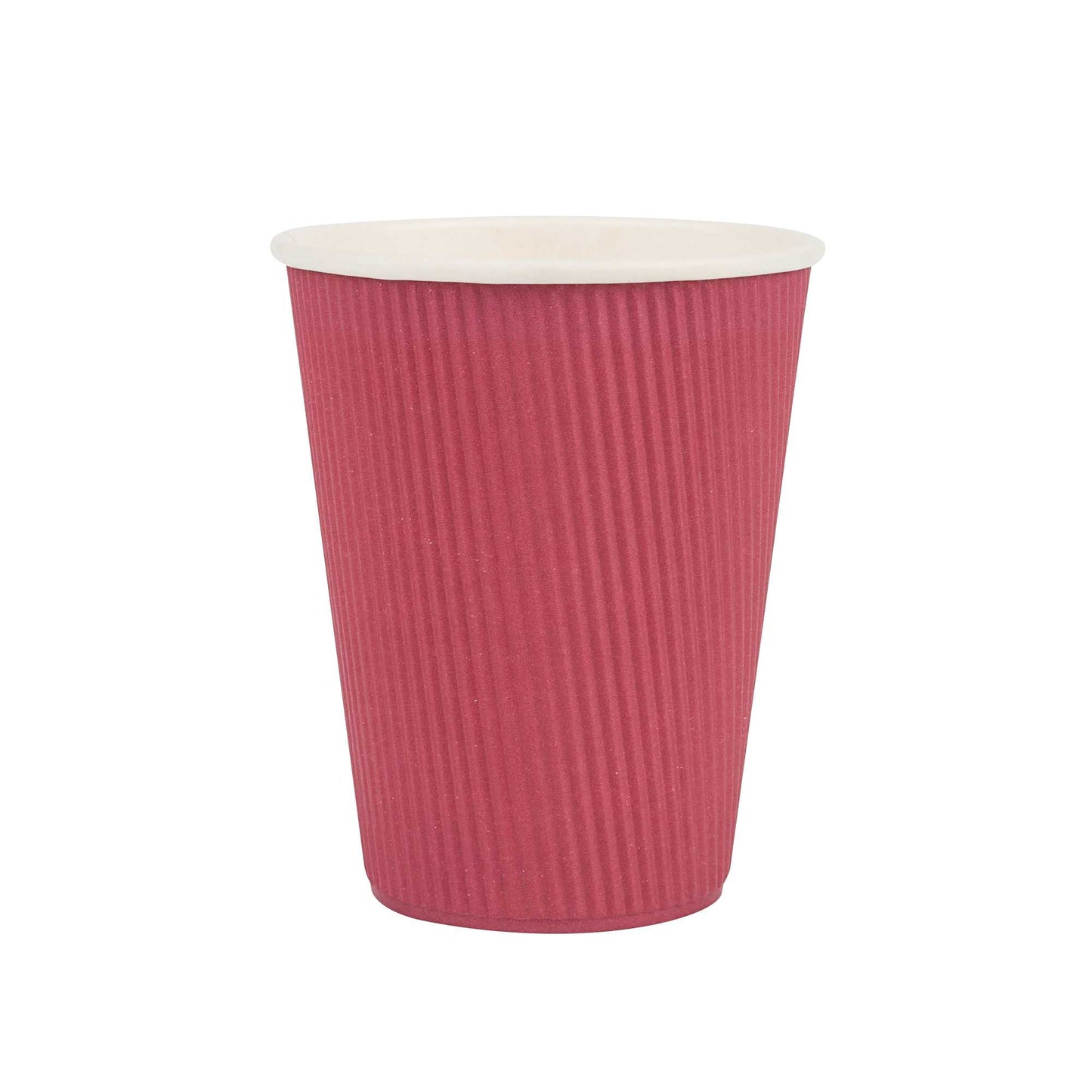 Restpresso 12 oz Crimson Paper Coffee Cup - Ripple Wall - 3 1/2" x 3 1/2" x 4 1/4" - 25 count box