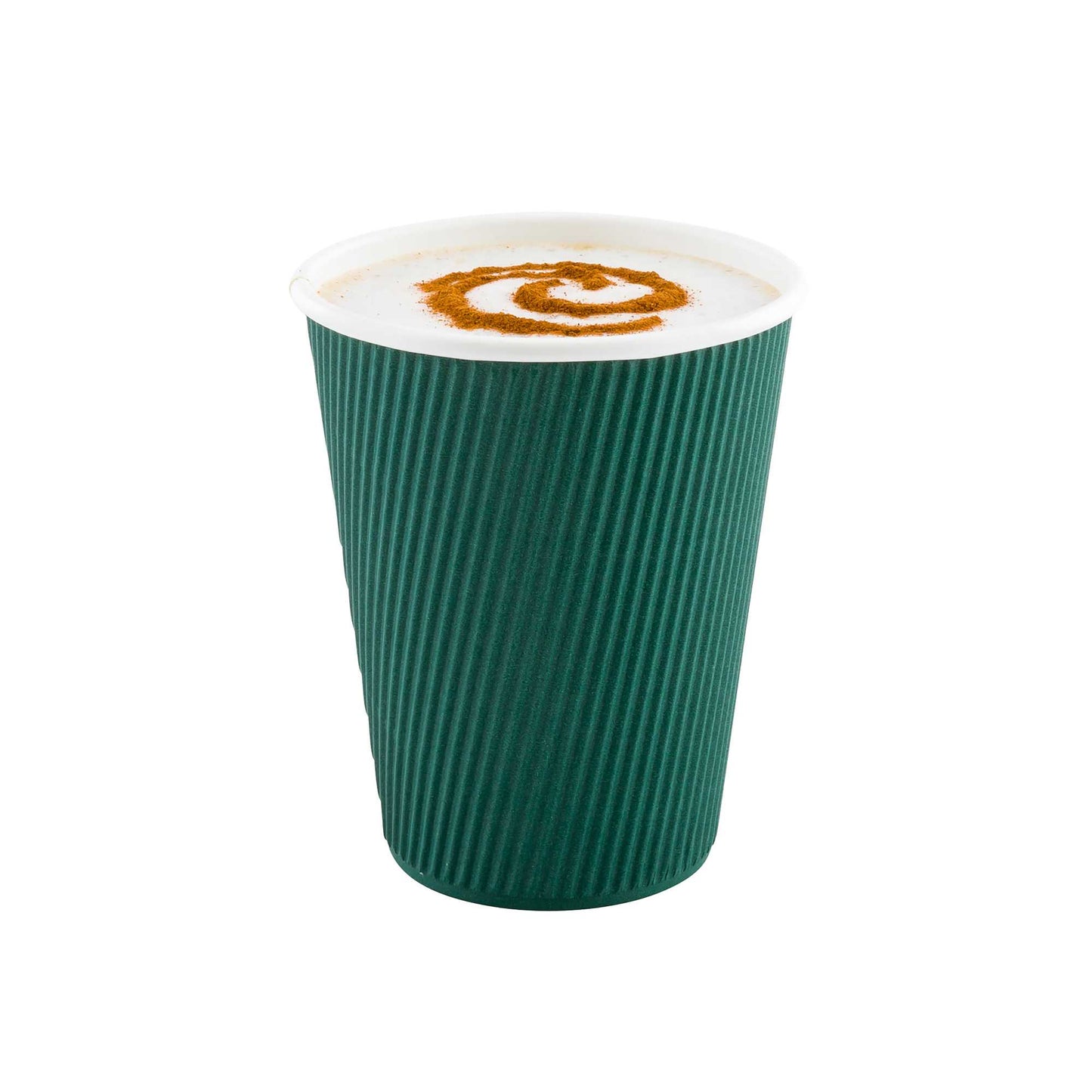 Restpresso 12 oz Forest Green Paper Coffee Cup - Ripple Wall - 3 1/2" x 3 1/2" x 4 1/4" - 500 count box