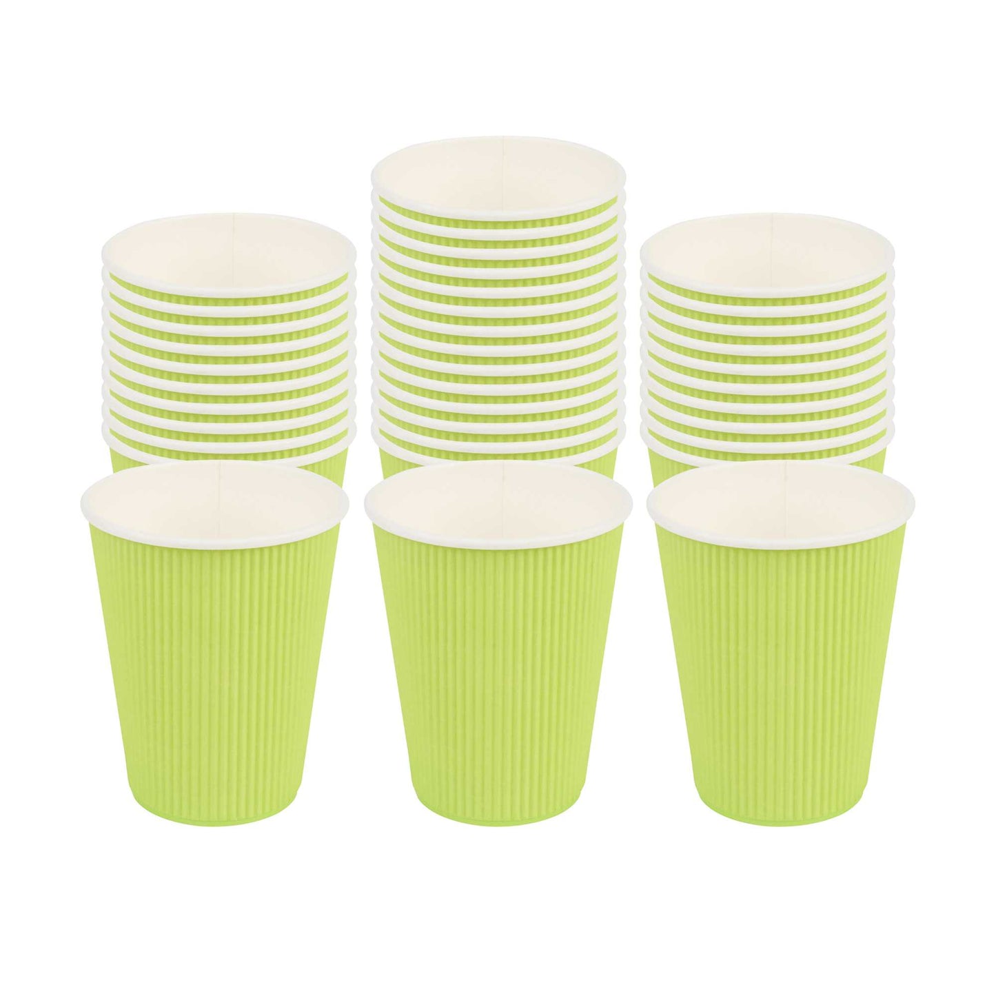 Restpresso 12 oz Eco Green Paper Coffee Cup - Ripple Wall - 3 1/2" x 3 1/2" x 4 1/4" - 500 count box