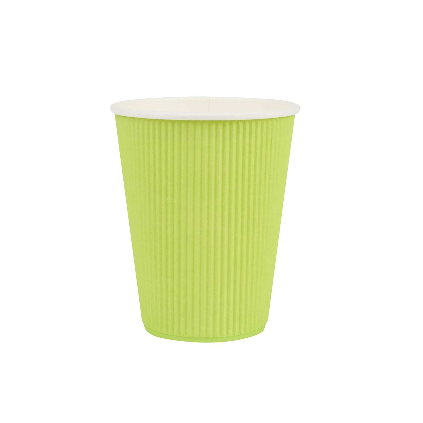 Restpresso 12 oz Eco Green Paper Coffee Cup - Ripple Wall - 3 1/2" x 3 1/2" x 4 1/4" - 25 count box
