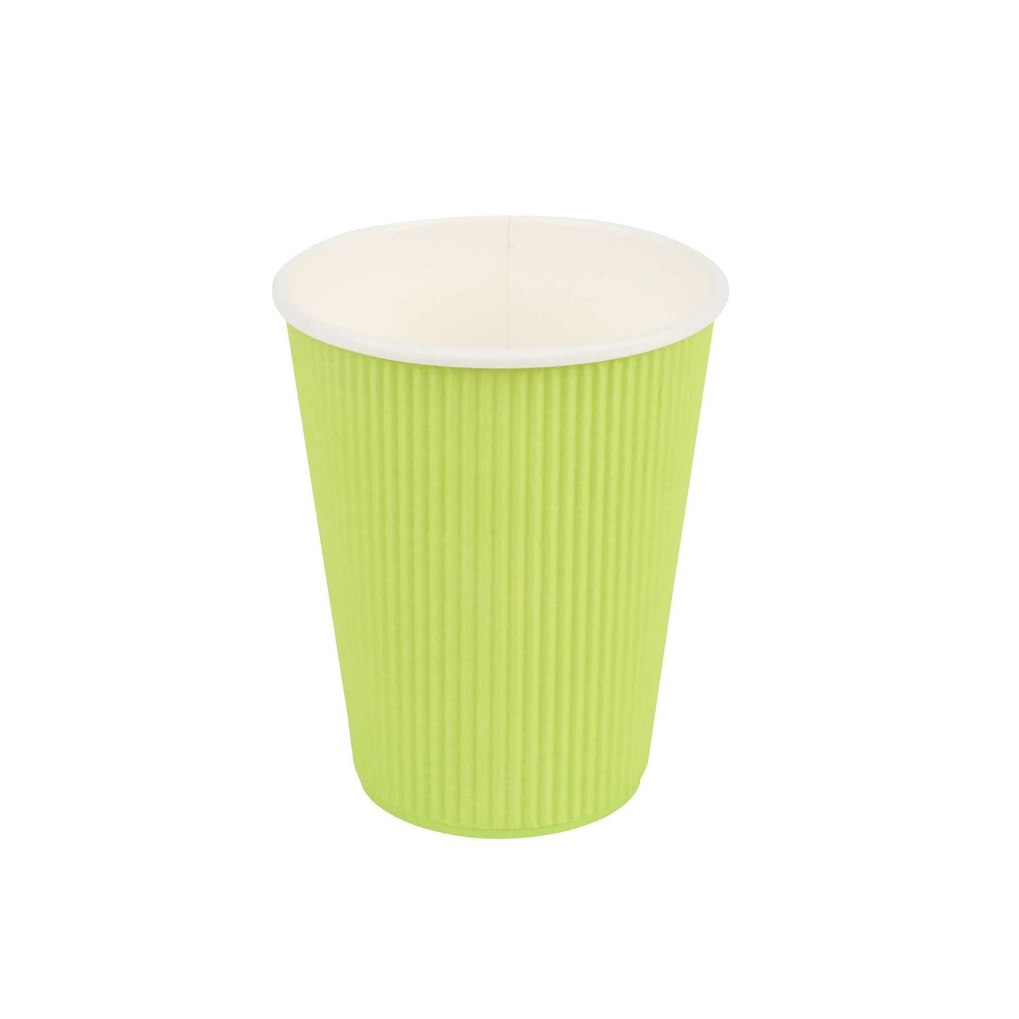 Restpresso 12 oz Eco Green Paper Coffee Cup - Ripple Wall - 3 1/2" x 3 1/2" x 4 1/4" - 500 count box