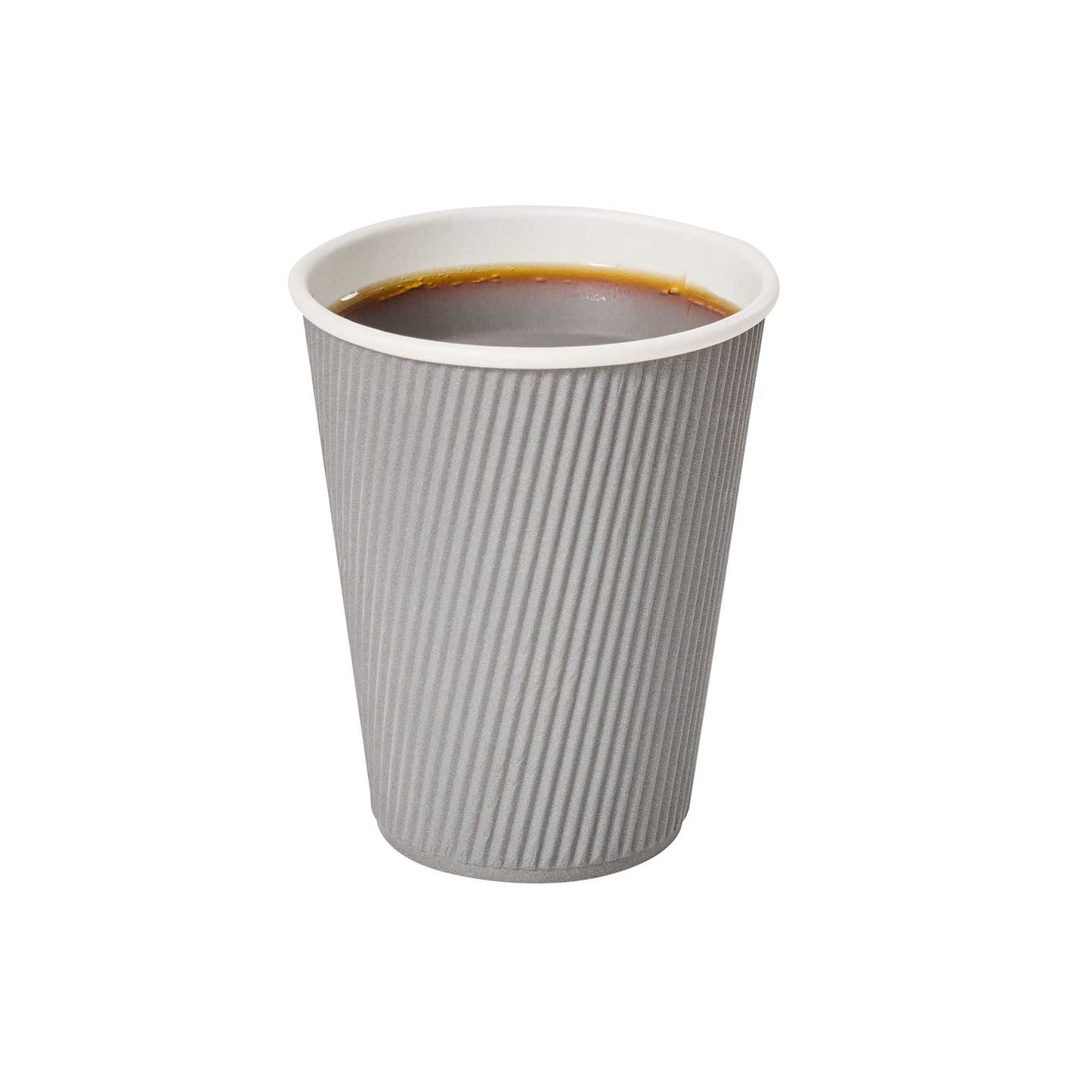 Restpresso 12 oz Gray Paper Coffee Cup - Ripple Wall - 3 1/2" x 3 1/2" x 4 1/4" - 25 count box