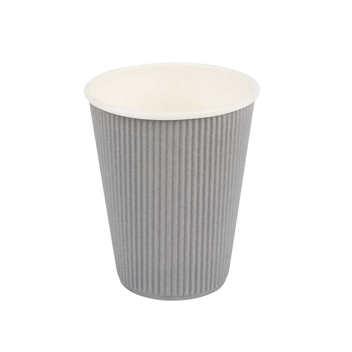 Restpresso 12 oz Gray Paper Coffee Cup - Ripple Wall - 3 1/2" x 3 1/2" x 4 1/4" - 500 count box