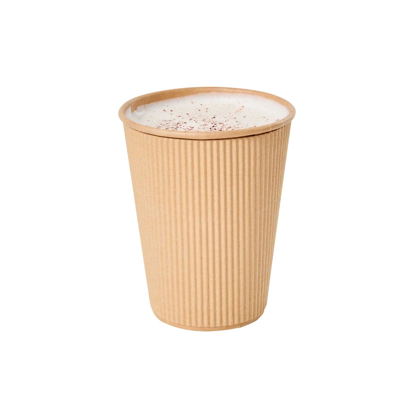 Restpresso 12 oz Kraft Paper Coffee Cup - Ripple Wall - 3 1/2" x 3 1/2" x 4 1/4" - 25 count box