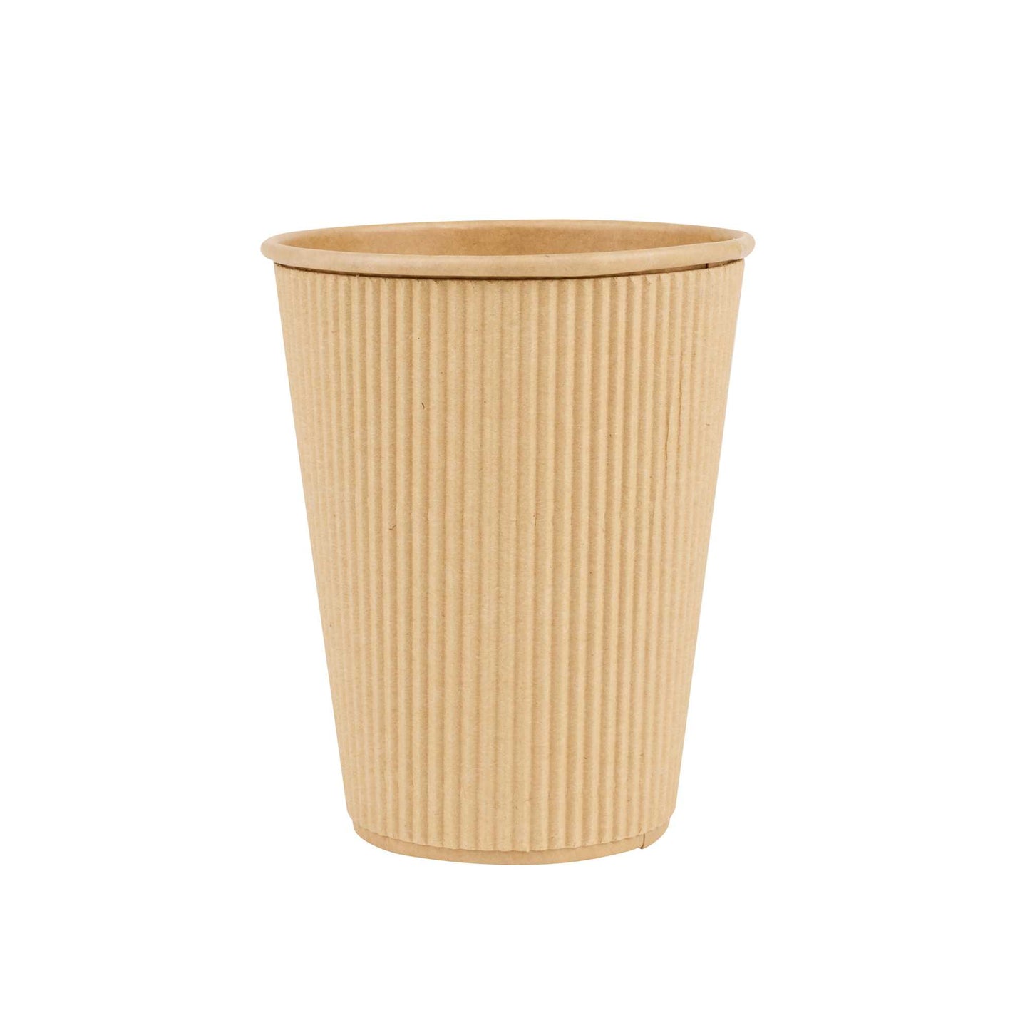 Restpresso 12 oz Kraft Paper Coffee Cup - Ripple Wall - 3 1/2" x 3 1/2" x 4 1/4" - 25 count box