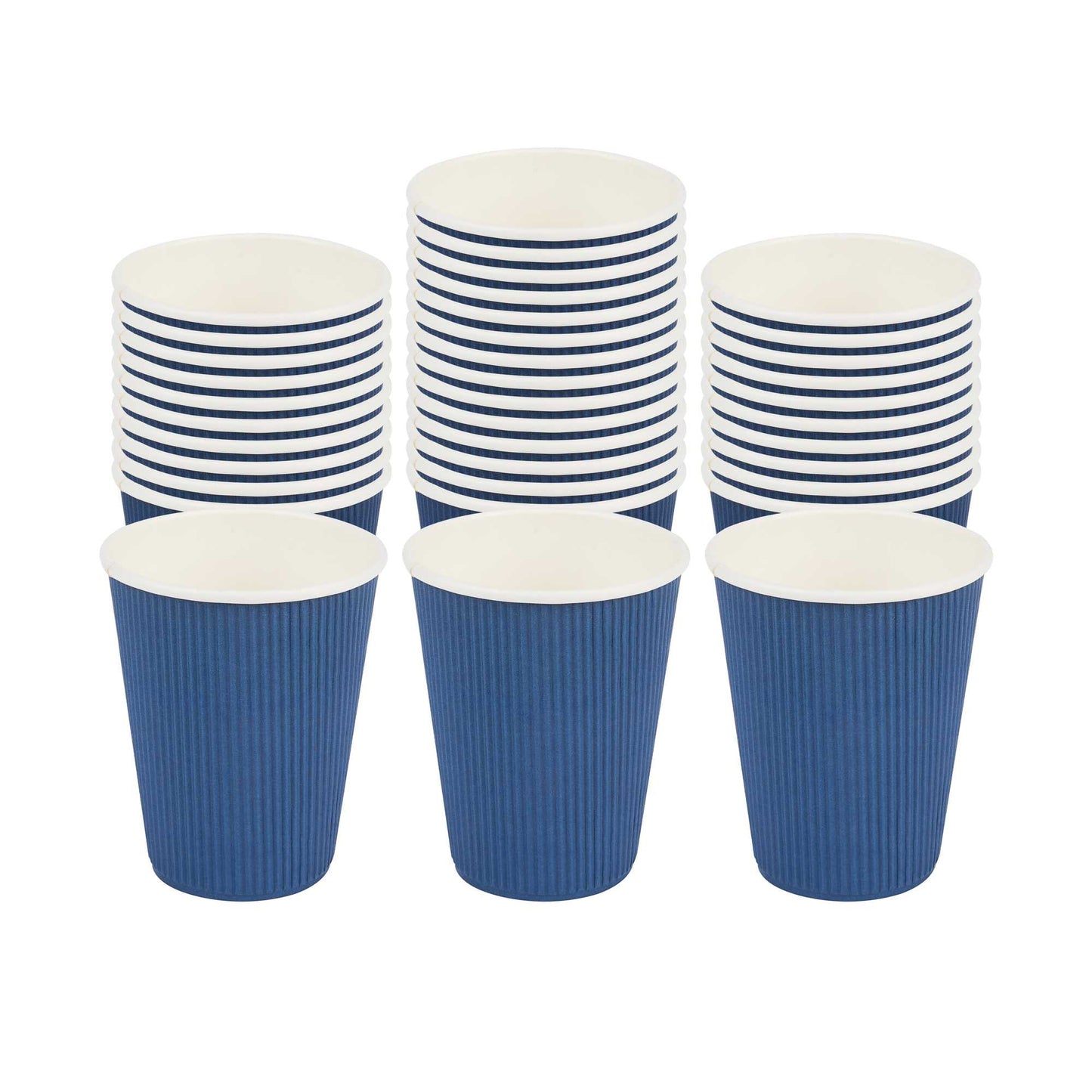 Restpresso 12 oz Midnight Blue Paper Coffee Cup - Ripple Wall - 3 1/2" x 3 1/2" x 4 1/4" - 25 count box
