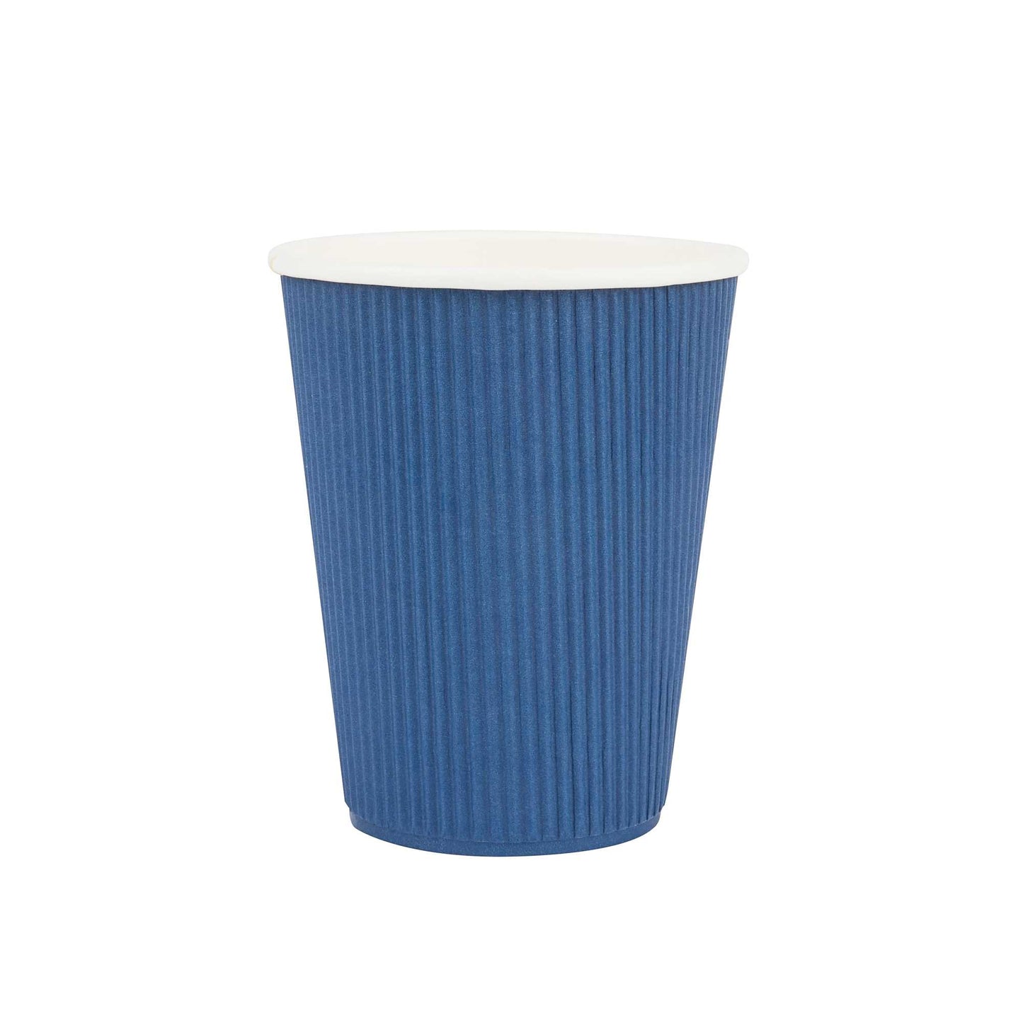 Restpresso 12 oz Midnight Blue Paper Coffee Cup - Ripple Wall - 3 1/2" x 3 1/2" x 4 1/4" - 25 count box