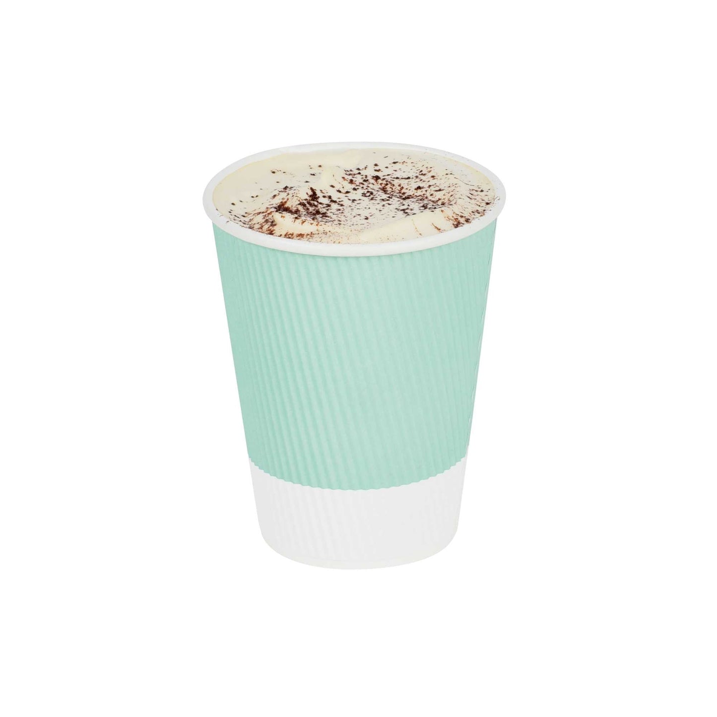 Restpresso 12 oz Light Green Paper Coffee Cup - Ripple Wall - 3 1/2" x 3 1/2" x 4 1/4" - 500 count box