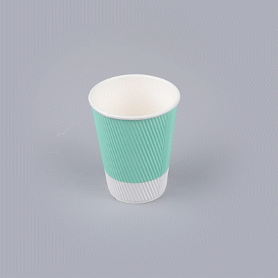 Restpresso 12 oz Light Green Paper Coffee Cup - Ripple Wall - 3 1/2" x 3 1/2" x 4 1/4" - 25 count box