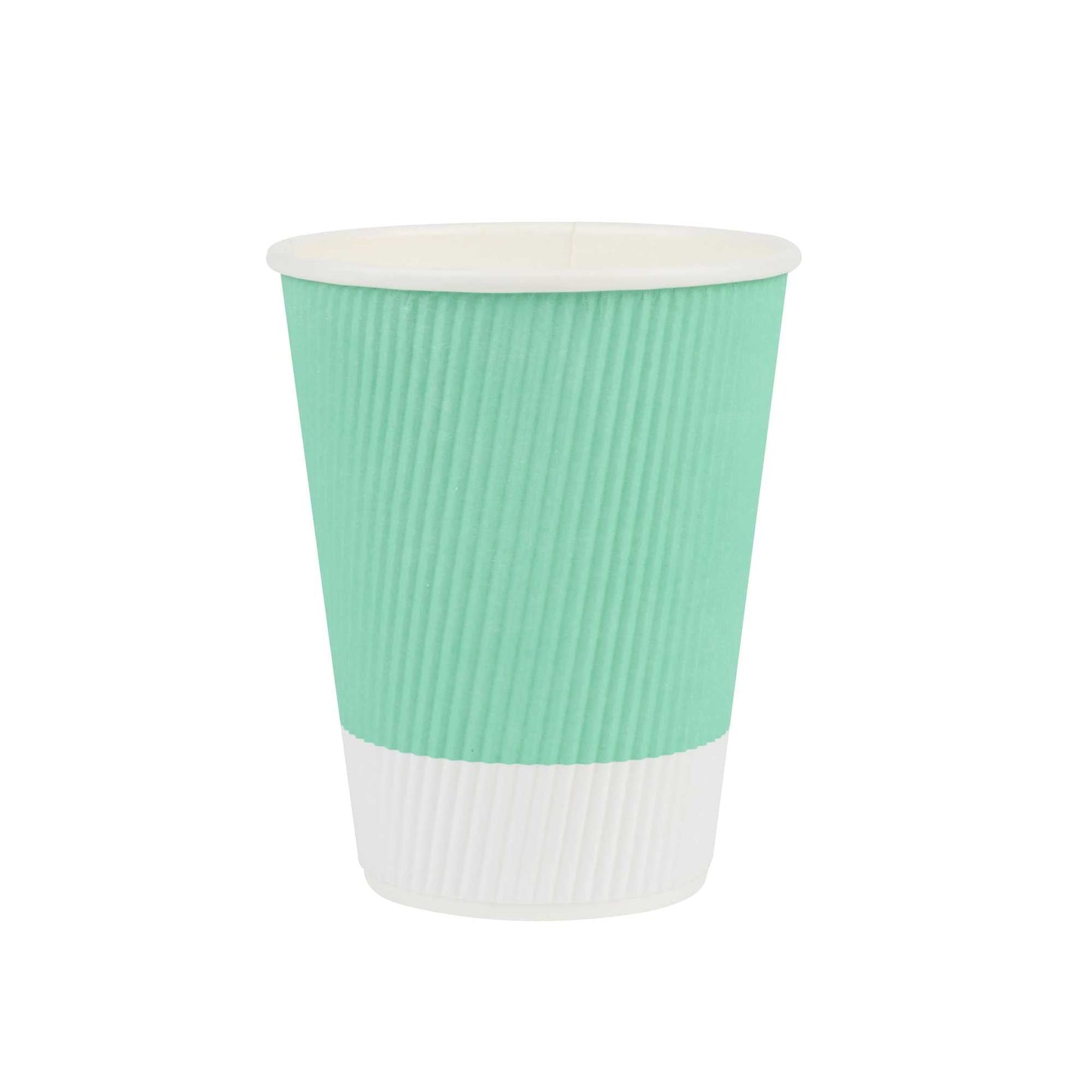 Restpresso 12 oz Light Green Paper Coffee Cup - Ripple Wall - 3 1/2" x 3 1/2" x 4 1/4" - 25 count box
