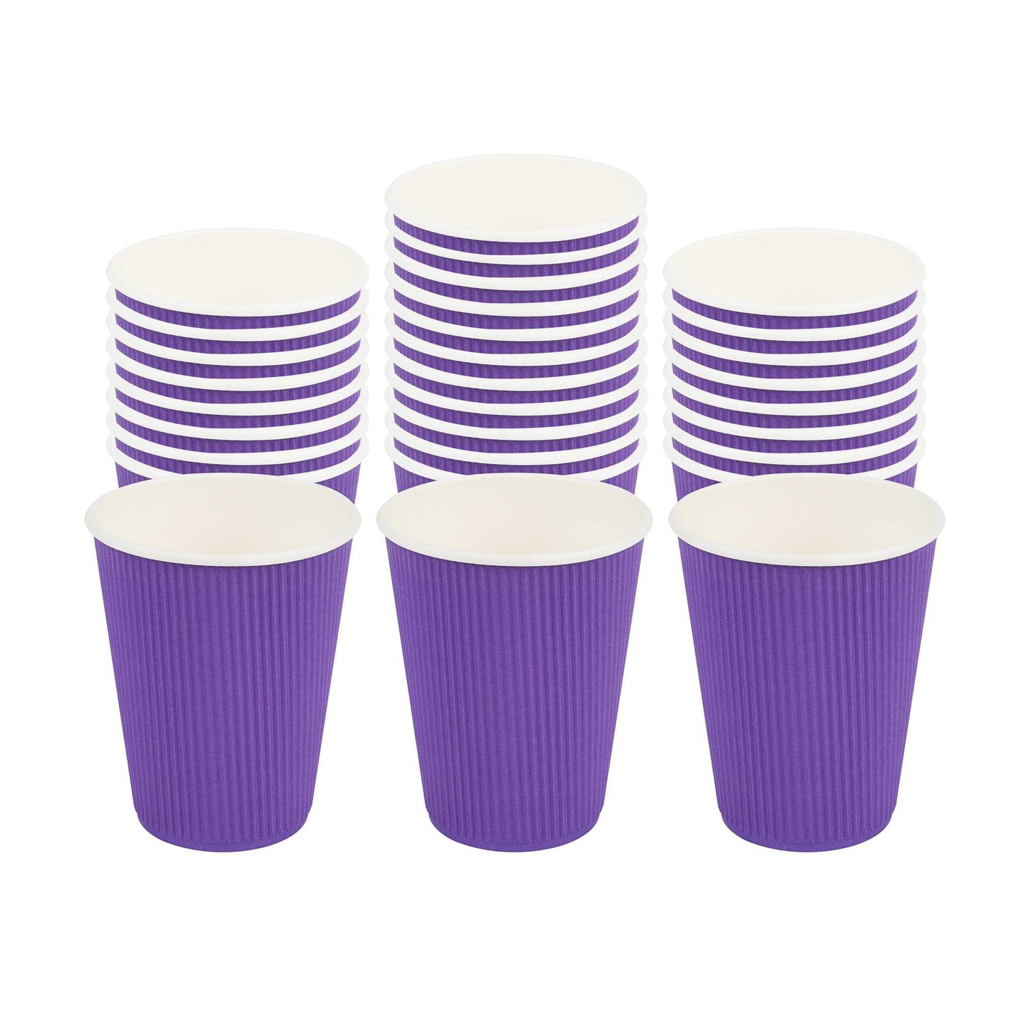 Restpresso 12 oz Royal Purple Paper Coffee Cup - Ripple Wall - 3 1/2" x 3 1/2" x 4 1/4" - 500 count box