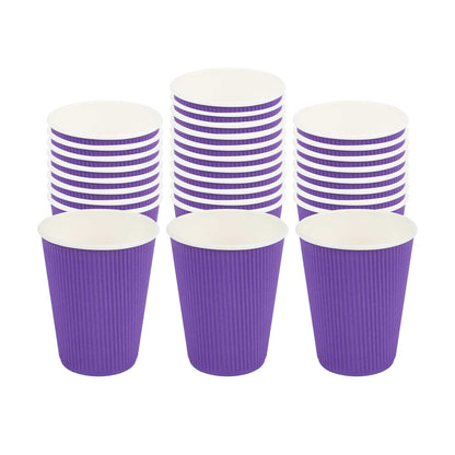 Restpresso 12 oz Royal Purple Paper Coffee Cup - Ripple Wall - 3 1/2" x 3 1/2" x 4 1/4" - 500 count box