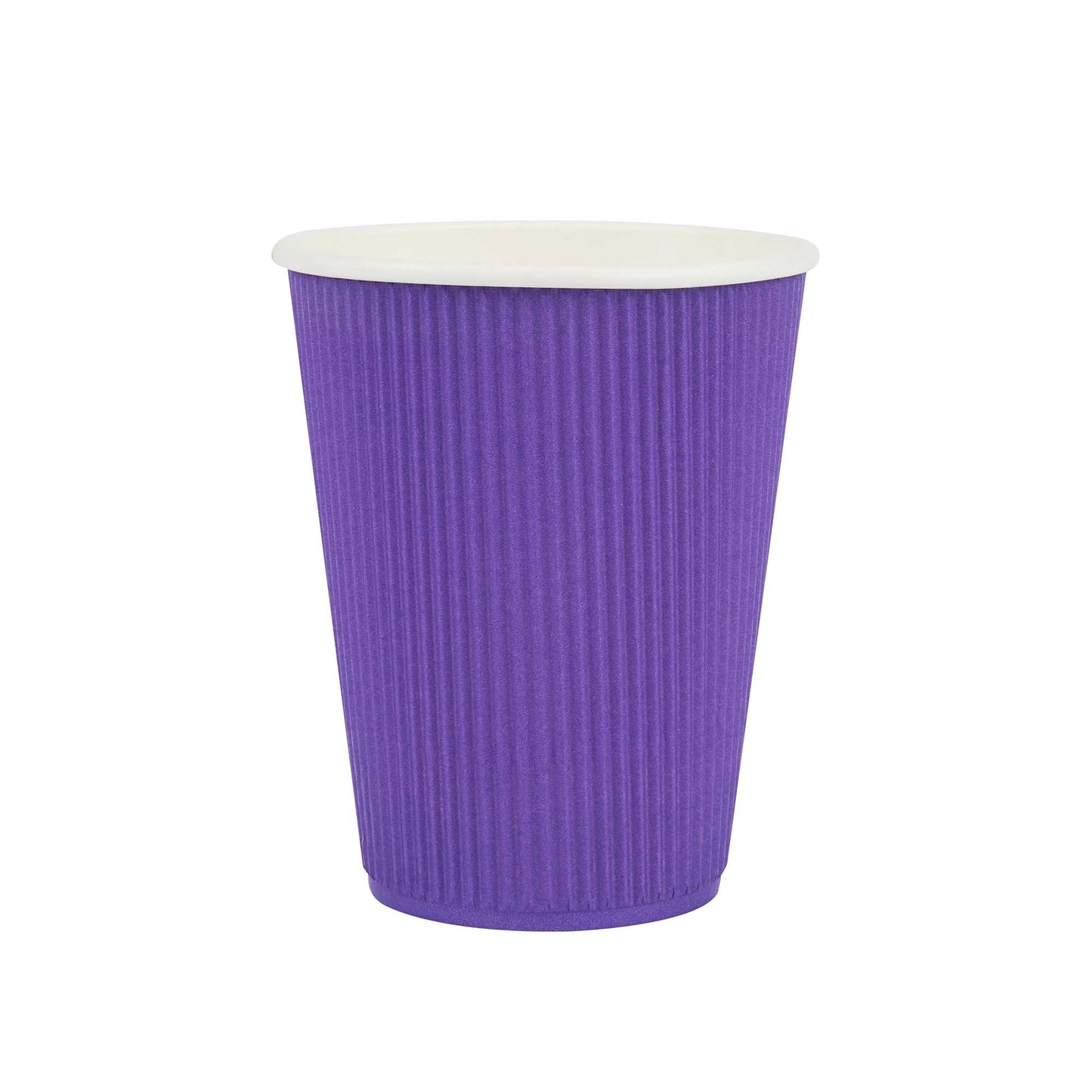 Restpresso 12 oz Royal Purple Paper Coffee Cup - Ripple Wall - 3 1/2" x 3 1/2" x 4 1/4" - 25 count box
