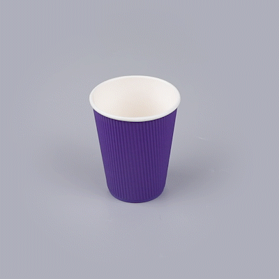 Restpresso 12 oz Royal Purple Paper Coffee Cup - Ripple Wall - 3 1/2" x 3 1/2" x 4 1/4" - 500 count box