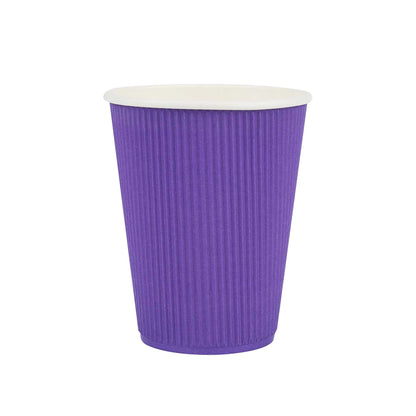 Restpresso 12 oz Royal Purple Paper Coffee Cup - Ripple Wall - 3 1/2" x 3 1/2" x 4 1/4" - 500 count box