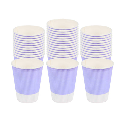 Restpresso 12 oz Light Purple Paper Coffee Cup - Ripple Wall - 3 1/2" x 3 1/2" x 4 1/4" - 500 count box