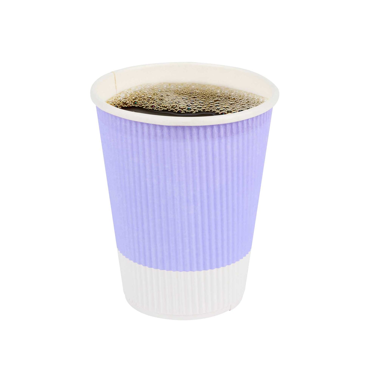 Restpresso 12 oz Light Purple Paper Coffee Cup - Ripple Wall - 3 1/2" x 3 1/2" x 4 1/4" - 25 count box
