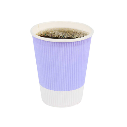 Restpresso 12 oz Light Purple Paper Coffee Cup - Ripple Wall - 3 1/2" x 3 1/2" x 4 1/4" - 25 count box