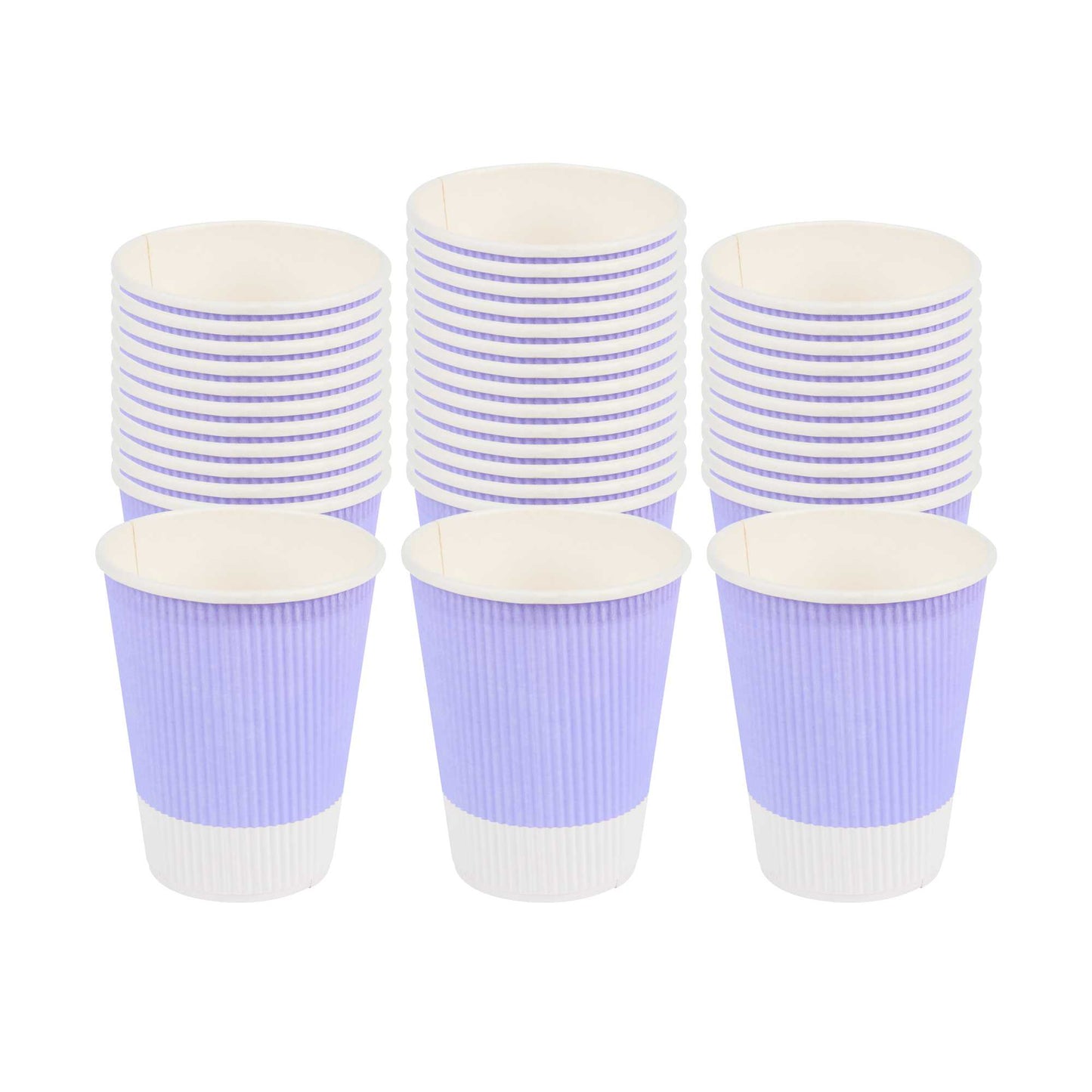 Restpresso 12 oz Light Purple Paper Coffee Cup - Ripple Wall - 3 1/2" x 3 1/2" x 4 1/4" - 25 count box