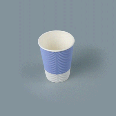Restpresso 12 oz Light Purple Paper Coffee Cup - Ripple Wall - 3 1/2" x 3 1/2" x 4 1/4" - 25 count box