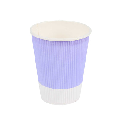 Restpresso 12 oz Light Purple Paper Coffee Cup - Ripple Wall - 3 1/2" x 3 1/2" x 4 1/4" - 25 count box