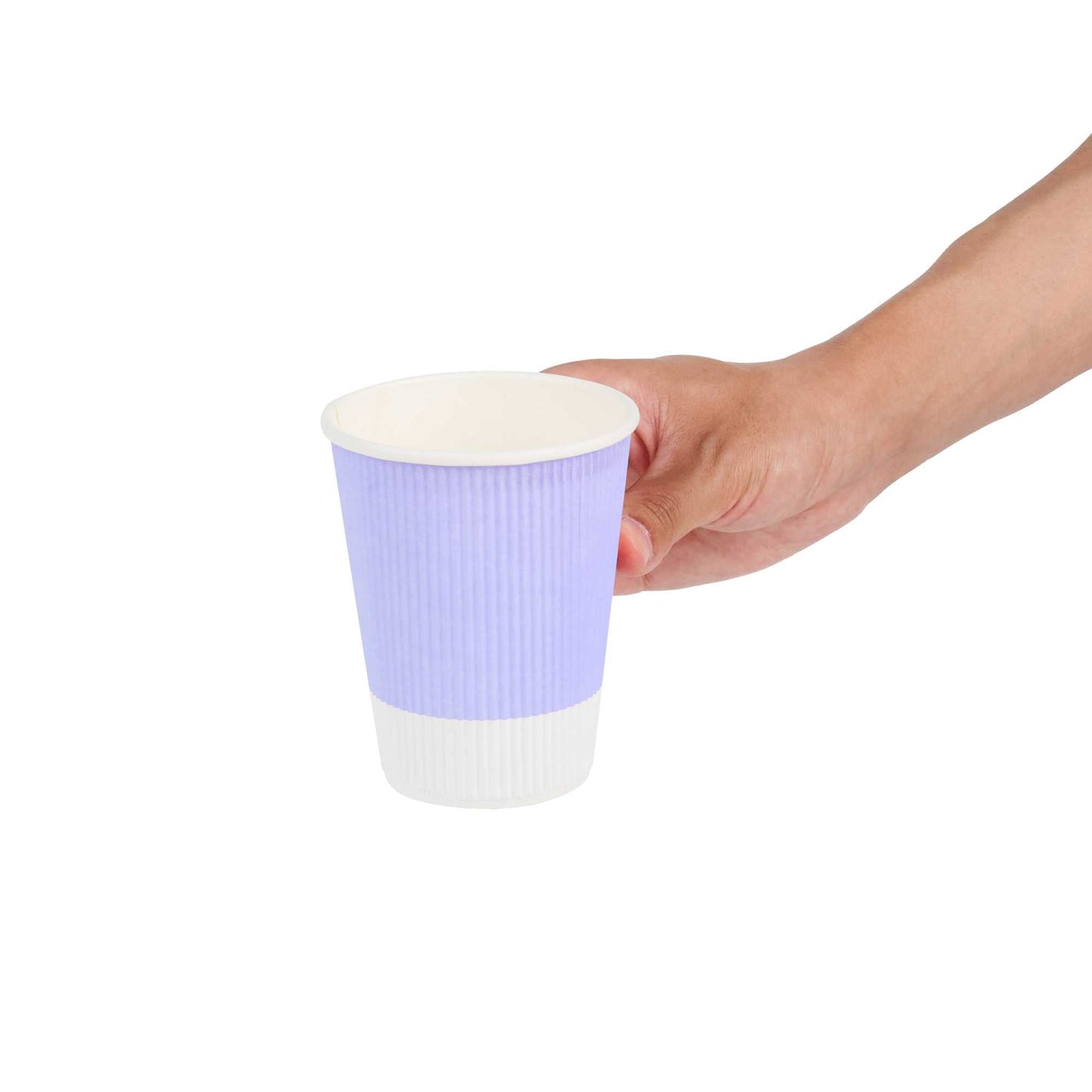 Restpresso 12 oz Light Purple Paper Coffee Cup - Ripple Wall - 3 1/2" x 3 1/2" x 4 1/4" - 500 count box