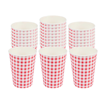Restpresso 12 oz Picnic Print Paper Coffee Cup - Spiral Wall - 3 1/2" x 3 1/2" x 4 1/4" - 500 count box
