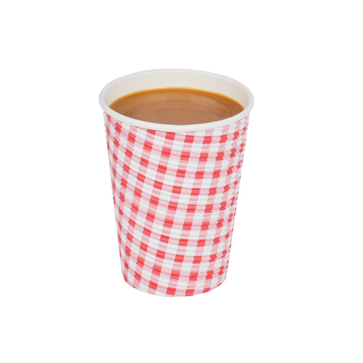 Restpresso 12 oz Picnic Print Paper Coffee Cup - Spiral Wall - 3 1/2" x 3 1/2" x 4 1/4" - 25 count box