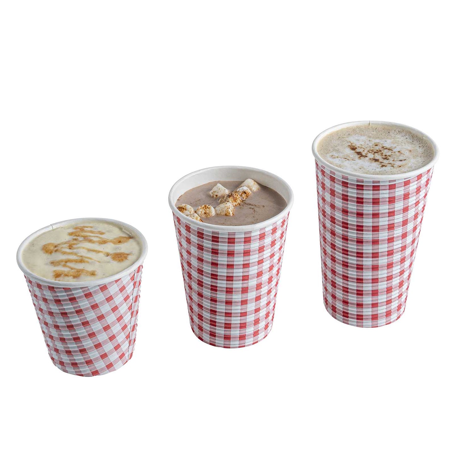 Restpresso 12 oz Picnic Print Paper Coffee Cup - Spiral Wall - 3 1/2" x 3 1/2" x 4 1/4" - 25 count box