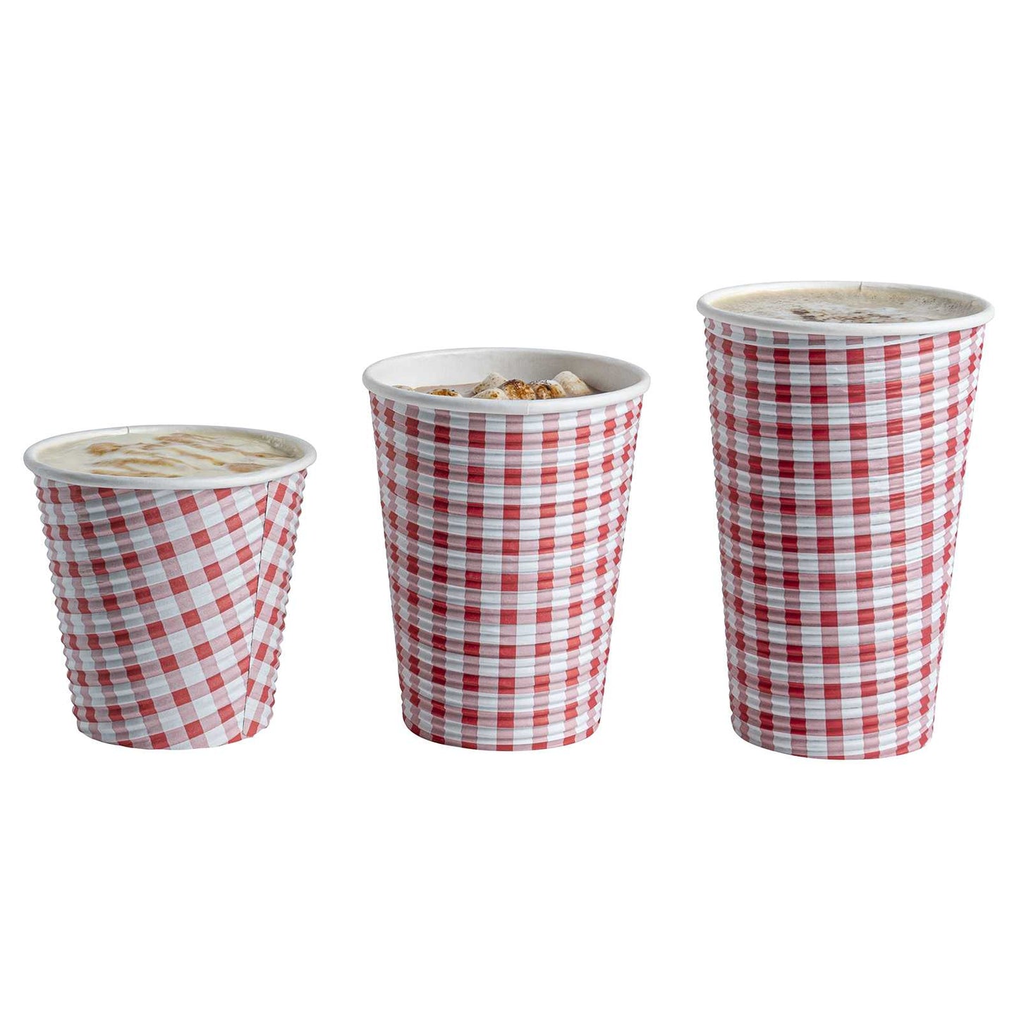 Restpresso 12 oz Picnic Print Paper Coffee Cup - Spiral Wall - 3 1/2" x 3 1/2" x 4 1/4" - 25 count box