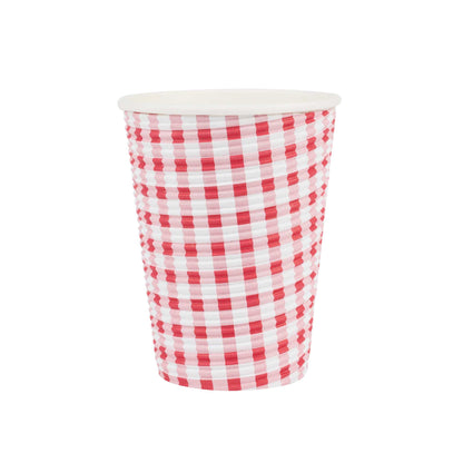 Restpresso 12 oz Picnic Print Paper Coffee Cup - Spiral Wall - 3 1/2" x 3 1/2" x 4 1/4" - 25 count box