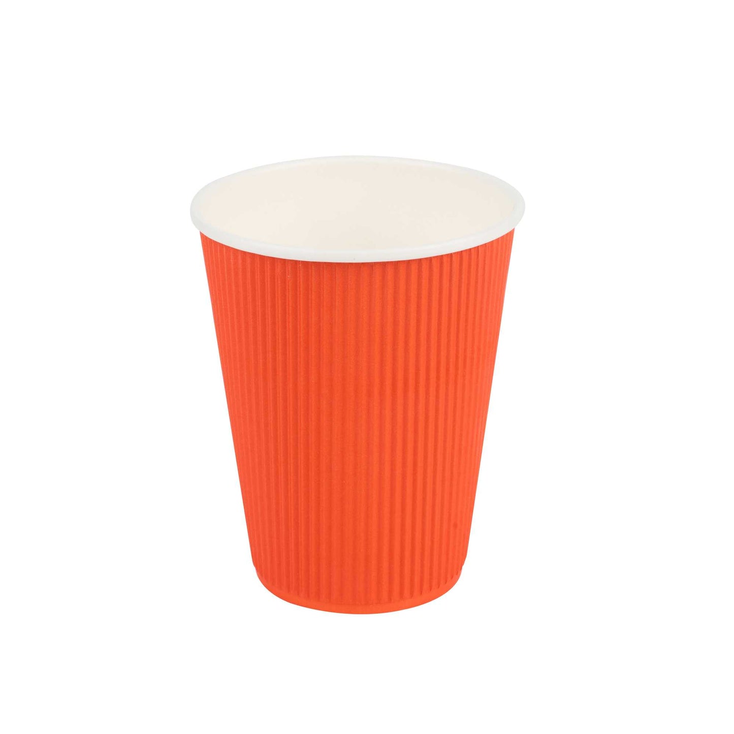 Restpresso 12 oz Tangerine Orange Paper Coffee Cup - Ripple Wall - 3 1/2" x 3 1/2" x 4 1/4" - 25 count box