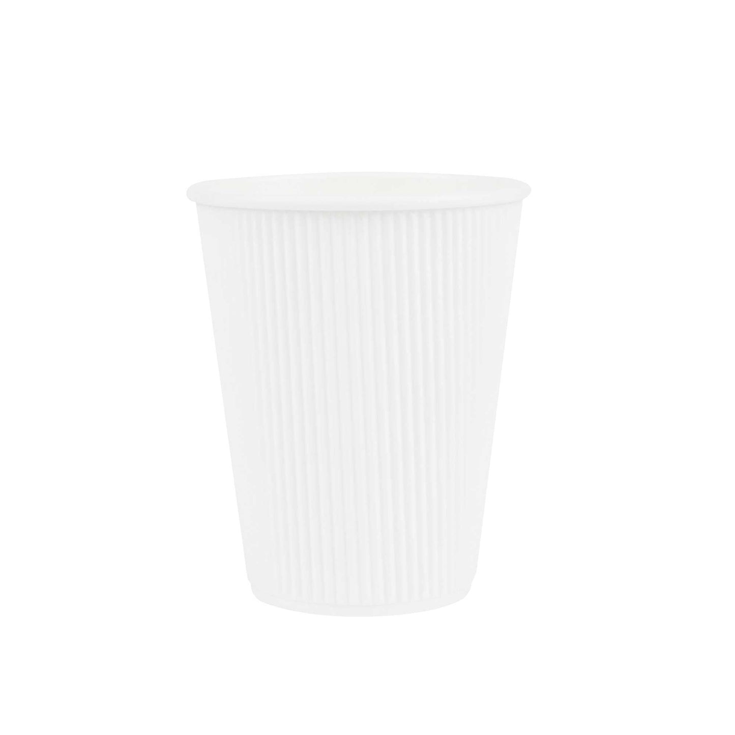 Restpresso 12 oz White Paper Coffee Cup - Ripple Wall - 3 1/2" x 3 1/2" x 4 1/4" - 500 count box
