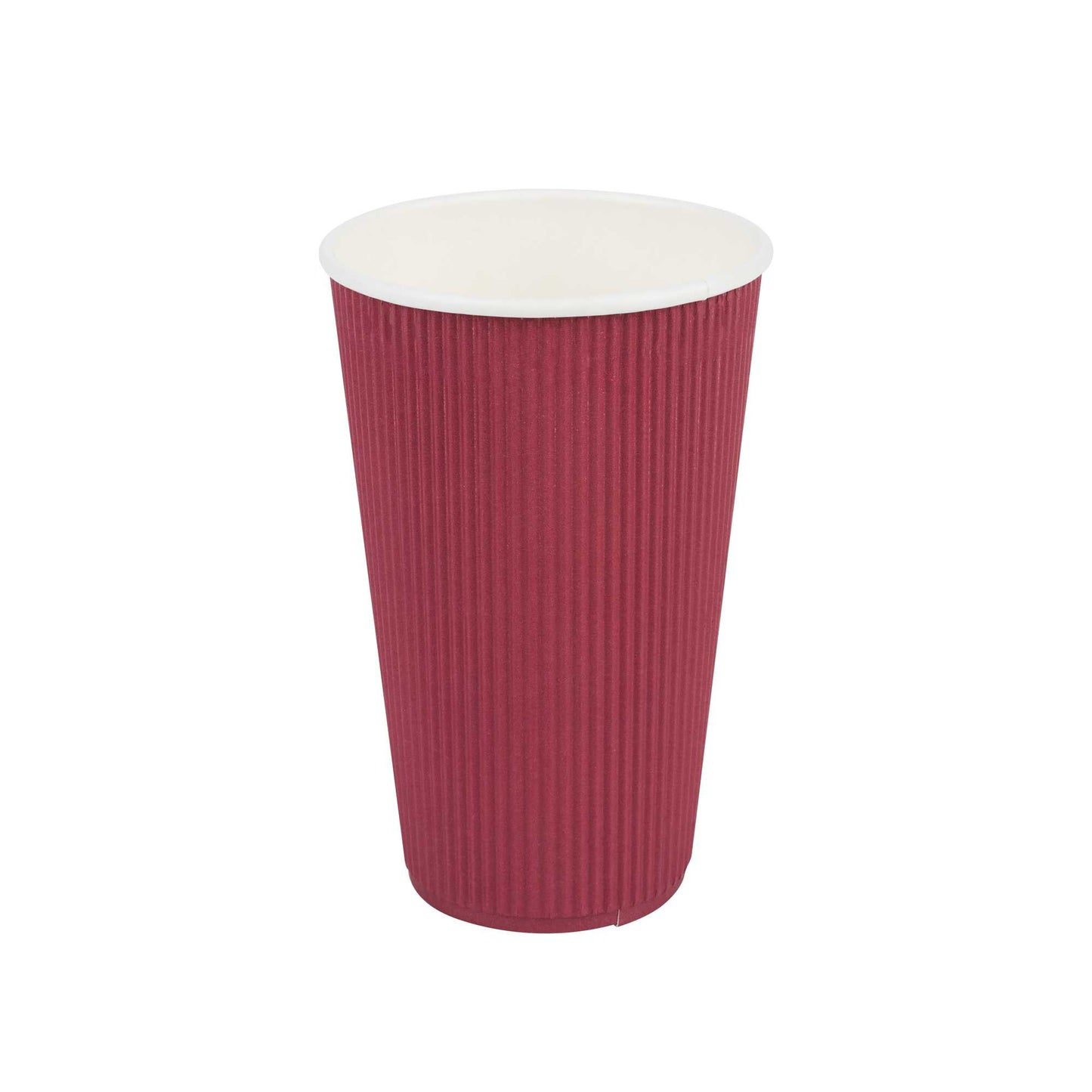 Restpresso 16 oz Crimson Paper Coffee Cup - Ripple Wall - 3 1/2" x 3 1/2" x 5 1/2" - 500 count box
