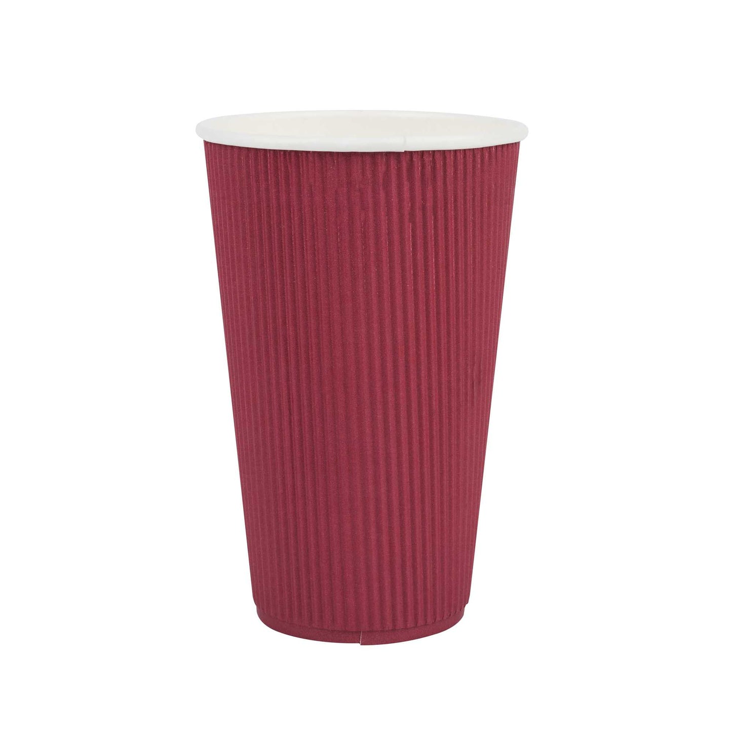 Restpresso 16 oz Crimson Paper Coffee Cup - Ripple Wall - 3 1/2" x 3 1/2" x 5 1/2" - 500 count box