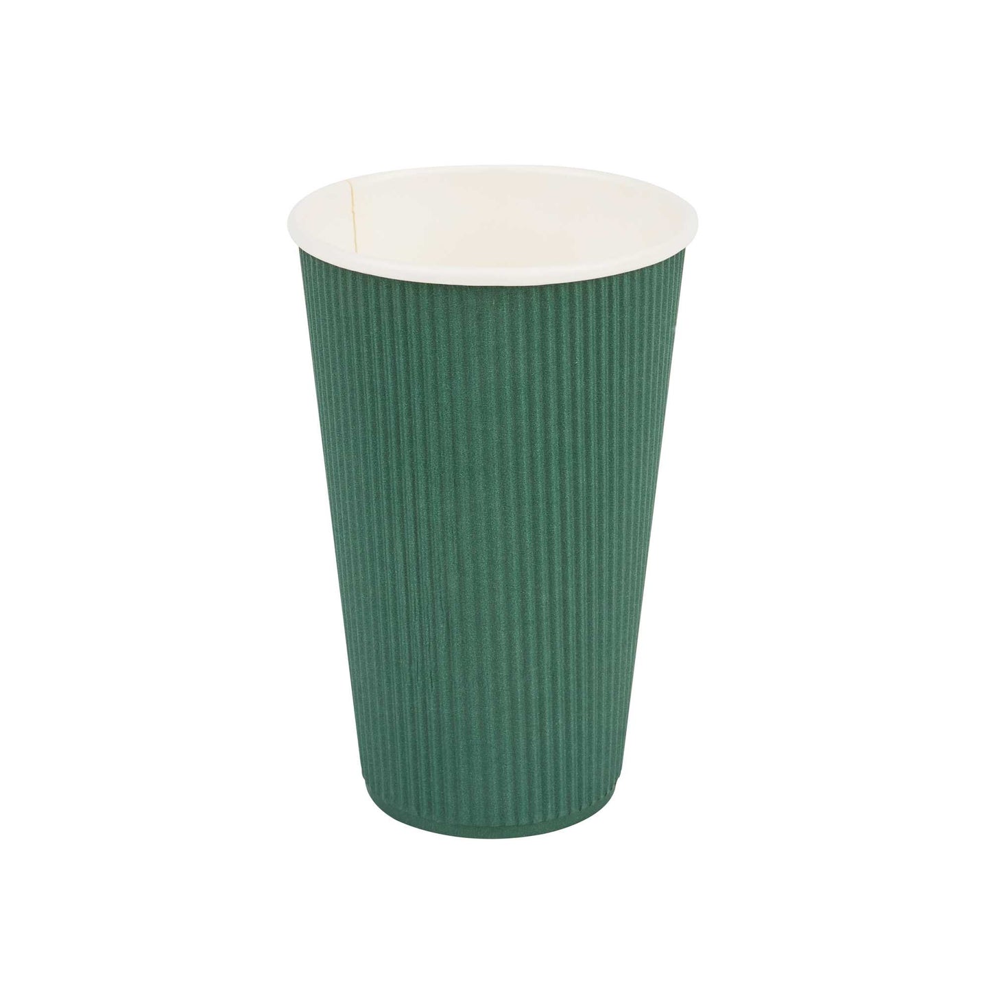 Restpresso 16 oz Forest Green Paper Coffee Cup - Ripple Wall - 3 1/2" x 3 1/2" x 5 1/2" - 25 count box
