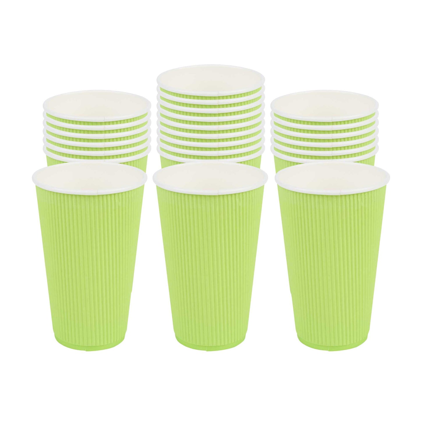 Restpresso 16 oz Eco Green Paper Coffee Cup - Ripple Wall - 3 1/2" x 3 1/2" x 5 1/2" - 500 count box
