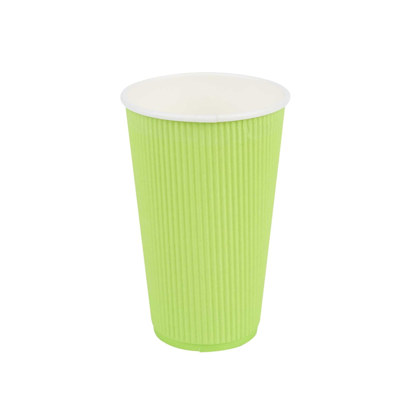 Restpresso 16 oz Eco Green Paper Coffee Cup - Ripple Wall - 3 1/2" x 3 1/2" x 5 1/2" - 500 count box